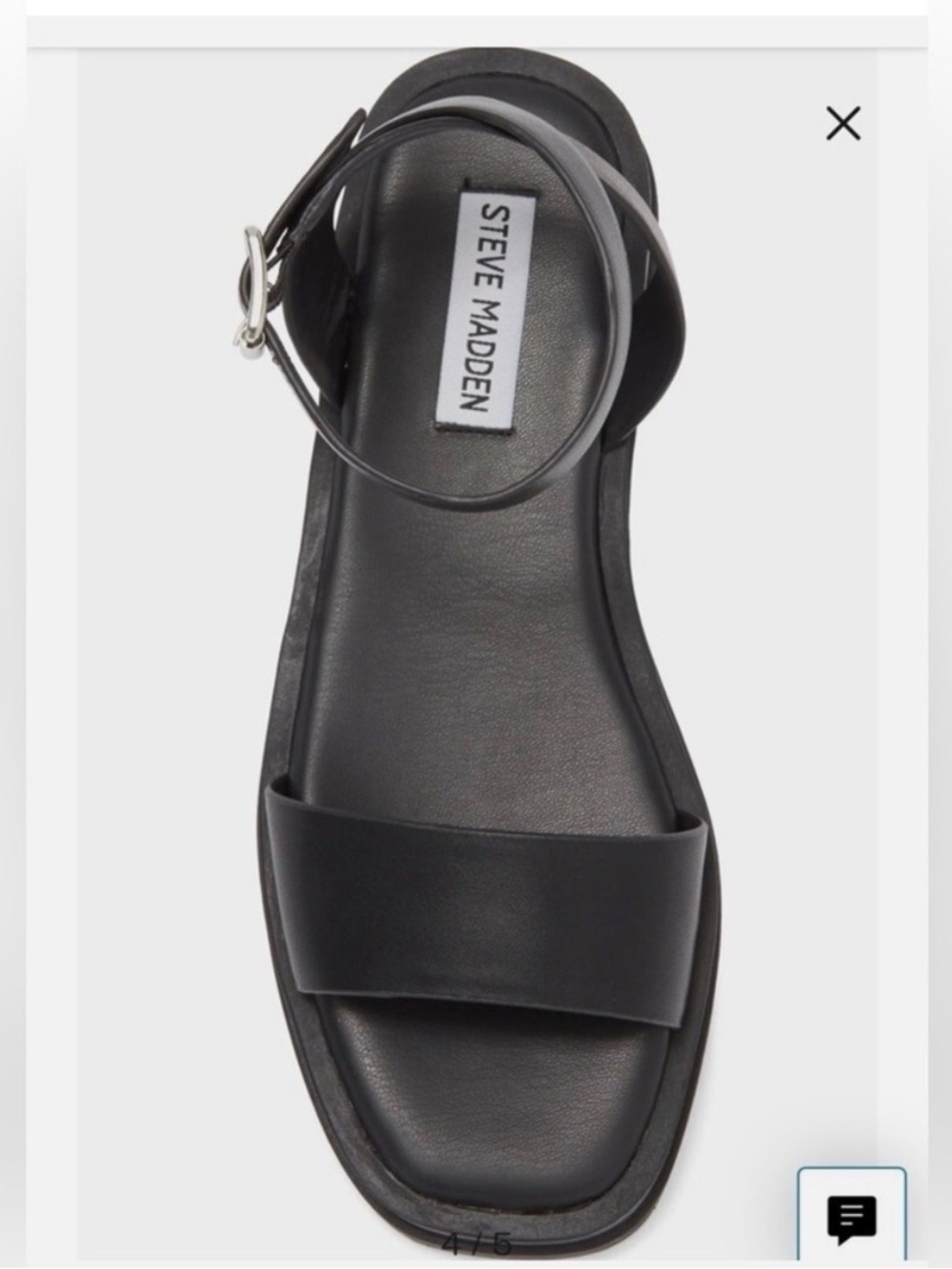 Steve Madden Tristan Black Leather Sandals - Picture 2 of 6
